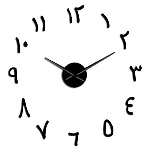 VCS Chiffres Arabes Bricolage horloges murales géantes Chiffres Arabes Acrylique Effet Miroir Autocollants sans Cadre Grande Horloge Murale décor à la...