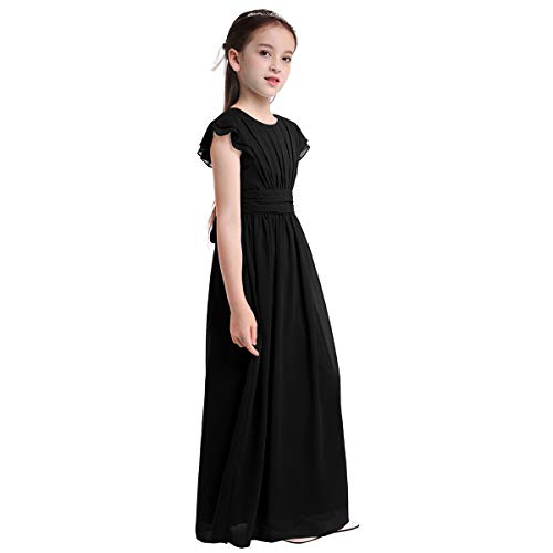 iiniim Chilrden Flower Girl Dress Ruffle Sleeve Wedding Bridesmaid Prom Long Gown Formal Maxi Dresses Evening Party3