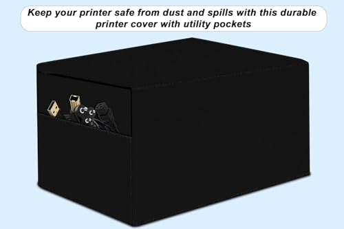 Image of Stylista Waterprood and Dustproof Printer Cover Suitable for Brother Auto Duplex Monochrome Laser DCP-L2605DW, Heavy-Duty black Thick Polyester
