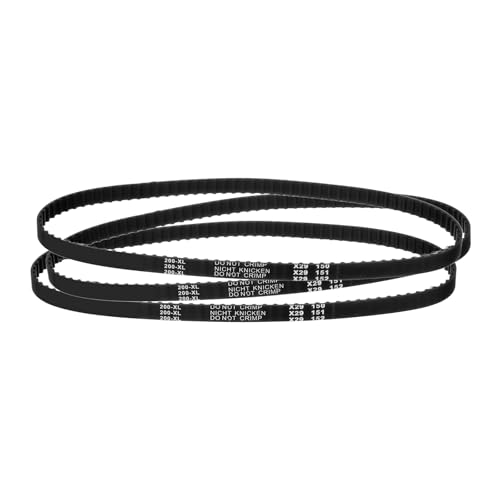 sourcing map 3Pcs 200XL 037 Timing Belt 100 Teeth Black Cogged Rubber Geared Belt, Width 10mm, Pitch 5.08mm, 3D Printer Timing Belt
