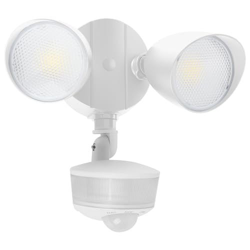 Image of LUTEC 34W 3700 Lumen LED Security Light Motion Sensor Outdoor Lights with Night Light, 5000K Daylight, IP65 Waterproof, Dusk to Dawn, Hardwired Motion Detector Flood Light for Garage, Yard-White