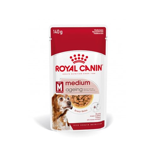 Royal Canin Medium Ageing 10+ | 10 x 140 g | Cibo umido per cani di taglia media (11 a 25 kg) | A partire dai 10 anni | Per supportare un invecchiamento sano