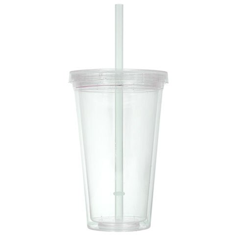 Topnotch Outlet Plastic Cups - Tumbler (2 Pc) 16-Oz Double-Wall Clear Plastic Tumblers - Drinking Glasses - Tumblers With Lids And Straws #TOP1