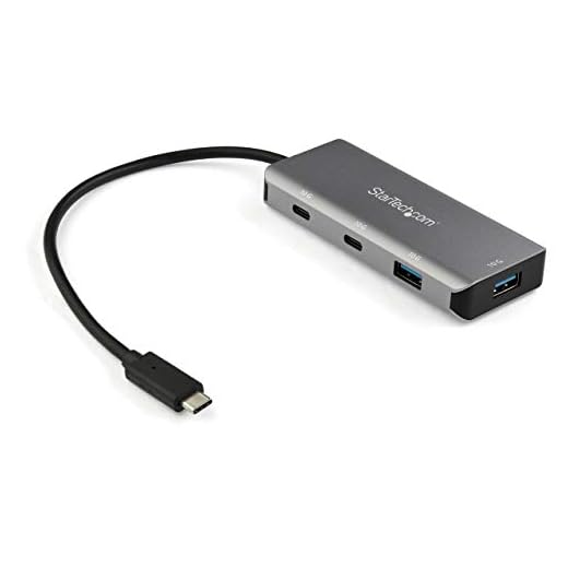 StarTech.com 4 Port USB C Hub w/ 2x USB A & 2x USB C - SuperSpeed 10Gbps USB Type-C 3.2 Gen 2 Hub - USB Bus Powered - Portable USB-C to USB Adapter Hub - Aluminum - 9.8" (25cm) Cable (HB31C2A2CB)