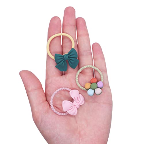 Petunny Baby Girl Flowers Hair Ties,20Pcs Cute Hair Ties For Girls Colorful Hair Ties High Elastic Hair Rope Soft Ponytail Holders For Toddler Children's Day Birthday Gifts(Random Color) #TOP3