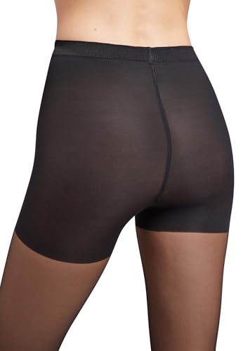 Wolford Individual 10 Control Top Tights For Women Sheer Support Pantyhose Waist Sculpting Cotton Gusset Soft Waistband4