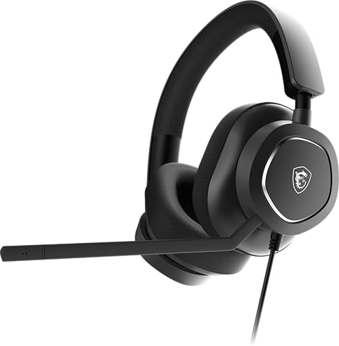 MSI Maestro 300 Casque de Jeu – Pilotes en néodyme de 40 mm, Microphone unidirectionnel (cardioïde), Confort léger, connectivité croisée