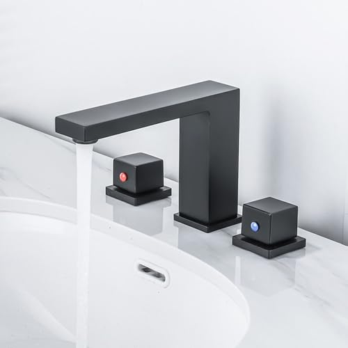Robinet de salle de bain 3 trous noir mitigeur lavabo laiton
