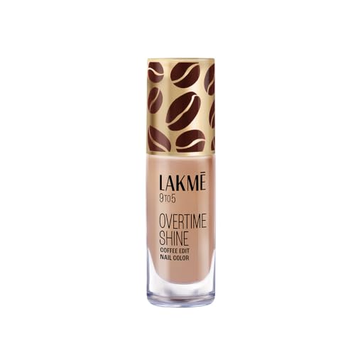 Image of Lakme 9 to 5 Overtime Shine Nail Polish - Coffee Edit-07 Maple Macchiato 6ml