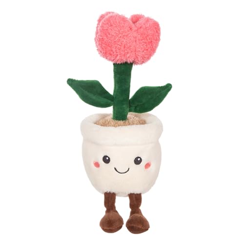 Gipsy Toys – Mimi Flowers - Peluche Flor - Tulipán Rosa con Maceta Crema - 24 cm - Idea Regalo Niños y Adultos - Peluche Kawaii - Suave y Lavable - Peluche Flor Positiva