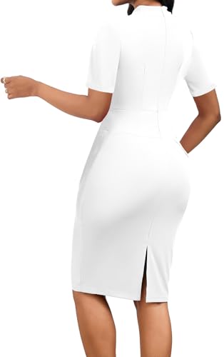 Image of Oxgmoky Women's Elegant Dresses Work Business Dress Bodycon Long Sleeve Pencil Dress