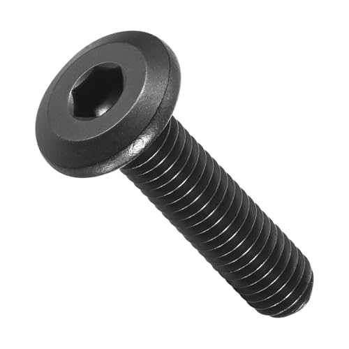 Image of METALLIXITY Flat Head Hex Socket Cap Screws Bolts(M6-1x25) 12Pcs, 304 Stainless Steel Hex Socket Furniture Bolts Screws - for Furniture Woodworking Project, Black