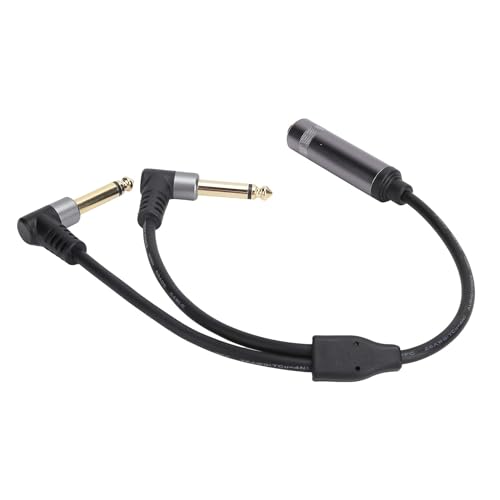 Cable divisor audio 6.35mm hembra a dos 6.35mm macho miniatura 6