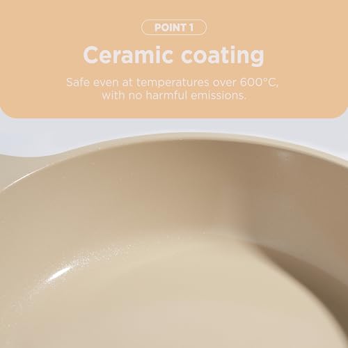 Wok beige con recubrimiento cerámico ecológico 28 cm miniatura 4
