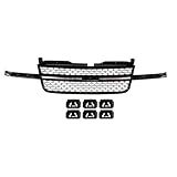 Front Grille Primed Shell Assembly For Chevy 2003-2006 Silverado 1500 & 2007 Silverado 1500 Classic Without Dale Earnhardt Package Replaces GM1200586 - Black