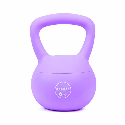 KAYMAN Soft Kettlebell 6kg Sand-Filled Floor-Safe Kettle Bell with Non-Slip Wide Handle Quiet Home Gym Weight for Women & Men Strength Training CrossFit HIIT & Core Workout