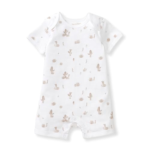 Image of Burt's Bees Baby Baby Boys' Short Sleeve Rompers, 100% Organic Cotton One-piece Coverall and Layette Set