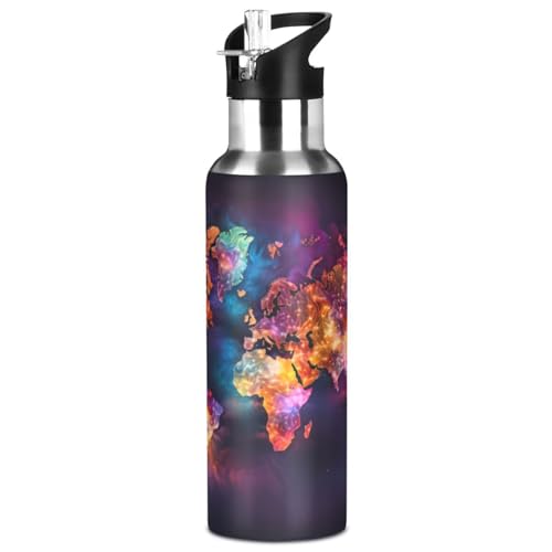 World Map Insulated Water Bottle