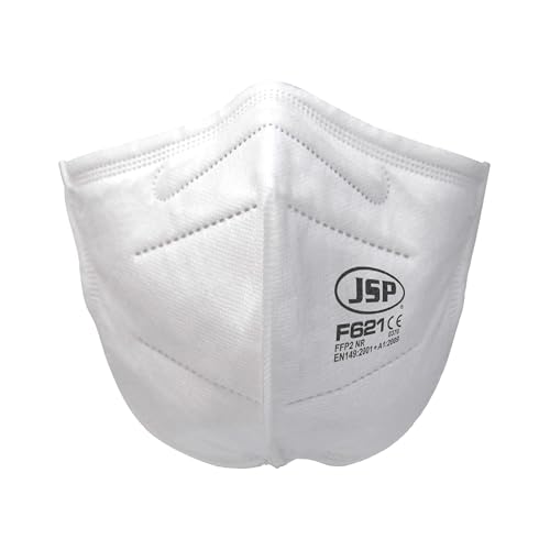 JSP Mascarilla plana plegable vertical desechable FFP2 (F621) – Lista para minoristas – Pack de 2 (BGV120-000-T00)
