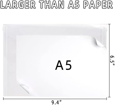 A5 Plastic Wallets Clear (30Pack)- Plastic Folders Popper Wallet Document Folder with Pocket