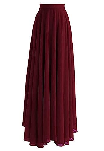 Image of Women's Full Length Georgette Long Skirt- Lehenga with 8 Meters Maxi Flare