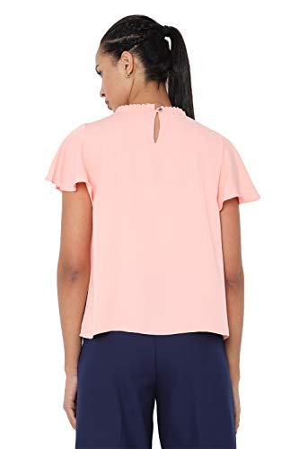 Image of Allen Solly Womens Ruffled Collar Solid Top