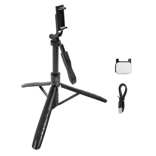 Yechiry Trípode para Teléfono y Cámara con un Puesto Remoto de Teléfono Portátil de 62 Pulgadas para Grabar Selfie Stick Trípode Light Light Multifuncional 360 ° Topeador de Rotación