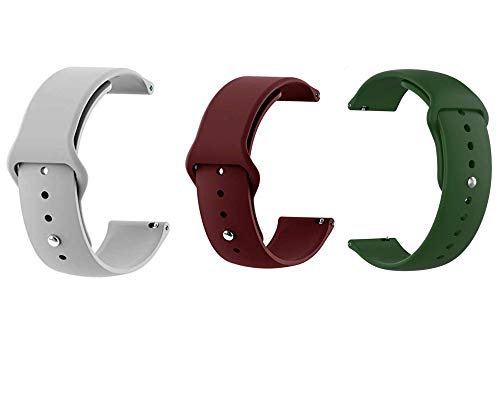 Image of Soft Silicone 20mm Strap Compatible with Amazfit Bip /Lite /GTS /Samsung Gear Sport /Galaxy Watch 42mm / Active /2 40-44mm /Realme Classic /Fashion Smartwatch Strap
