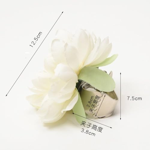 Alzapaños de cortina de flores OUdini amarillas con pinza decorativa pack de 2 4