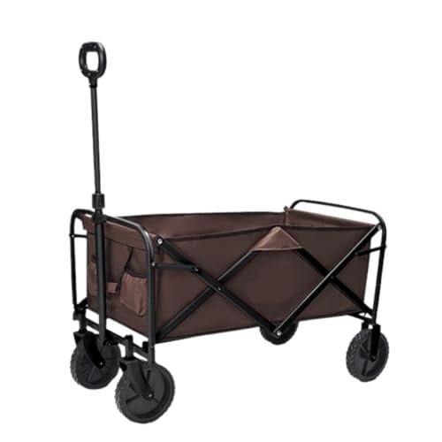 Carro Al Aire Libre Remolque For Acampar Todoterreno Al Aire Libre, Autocaravana Portátil, Carrito Plegable, Carrito For Picnic, Puesto En El Mercado Nocturno Carro Utilitario(Brown)