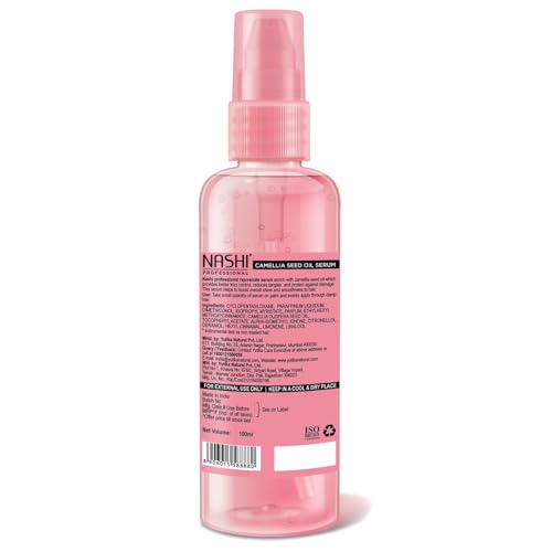 Image of Nashi Professional Hair Rejuvenate Serum 100ml, Camellia Seed Oil Hair Serum for Frizzy Hair, Silky Touch Hair Serum for Curly Hair and All Hair Types