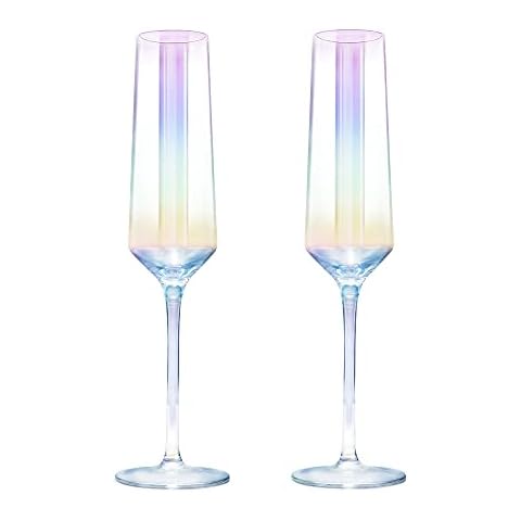 Gutsdoor Iridescent Champagne Flutes Set of 2 Cover