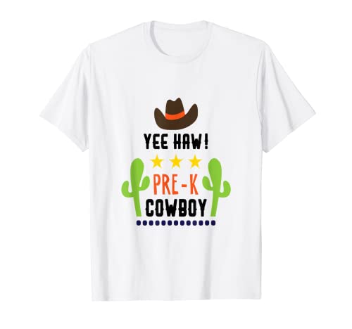 Pre-K Cowboy Camisa Primer Día Escuela Niños Lindos Niños Camiseta