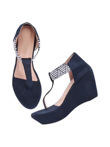 Image of SilverArrow womens Pacifico Fashion Sandals|Wedges Heel Sandals With Pull On Strap|Fusion Wear
