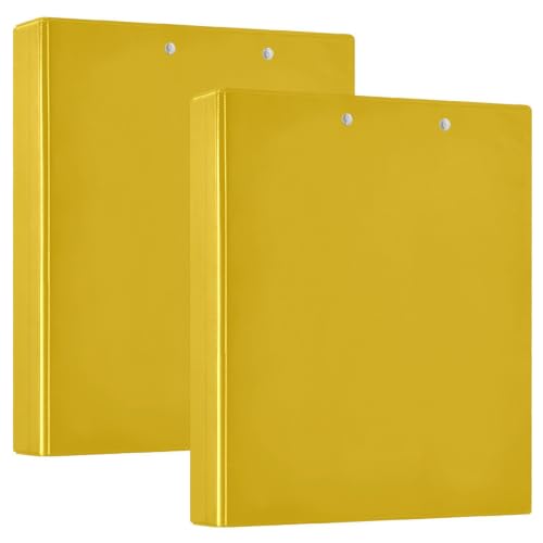 Classeur à 3 anneaux jaune avec poches pour le rangement de documents scolaires et de bureau