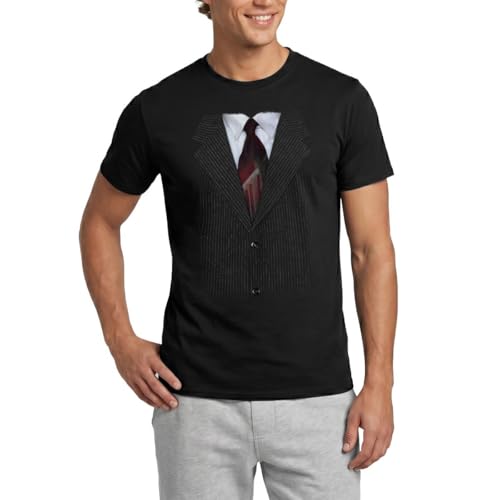 Spreadshirt Déguisement Veston Et Cravate T-Shirt Homme, XXL, Noir