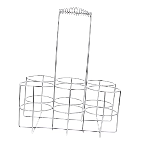 Garneck Stainless Steel Beer Storage Basket Six Bottle Beer Rack Wine Rack Bottle Holder Sturdy Break Resistance