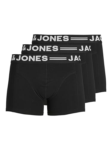 JACK & JONES Herren Jacsolid Trunks 3er Pack Op (3er Pack), Schwarzer Bund, M – Ansicht 1