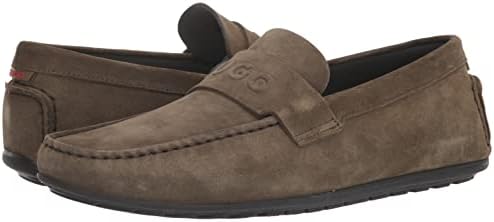 HUGO Mens Dandy Moccasin Driver Driving Style Loafer, Green Wood, 12 US | Image 6