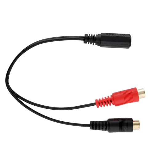 kenable Oro 3,5 mm Estéreo Conector Jack Enchufe a 2 x Fono RCA Enchufes Adaptador Cable Bajo