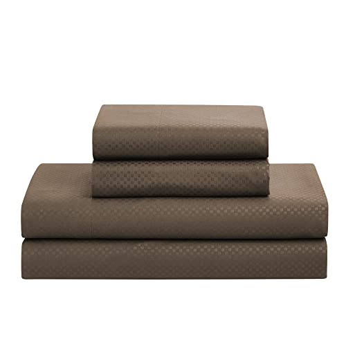 Image of Sweet Home Collection 8 Piece Comforter Set Bag Design, Bed Sheets, 2 Pillowcases, 2 Shams Down Alternative All Season Warmth, King, Checkered Chocolate