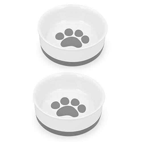 Navaris 2X Hundenapf Futternapf Fressnapf - Futterschüssel Napf Set für Hunde Katzen - Näpfe mit Silikon Boden - spülmaschinenfest rutschfest