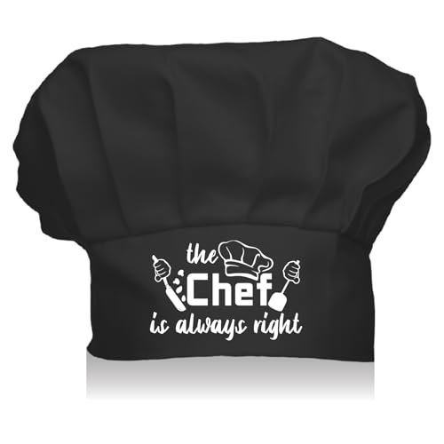 CREATCABIN Kochmütze Für Erwachsene Verstellbar Elastisch Für Bäcker Küche Catering Kochmütze Individuell Baumwolle Atmungsaktiv Für Grill Backen Kochgeschenk Schwarz 30x23cm Der Chef Hat Immer Recht CREATCABIN Kochmütze Für Erwachsene Verstellbar Elastisch Für Bäcker Küche Catering Kochmütze Individuell Baumwolle Atmungsaktiv Für Grill Backen Kochgeschenk Schwarz 30x23cm Der Chef Hat Immer Recht