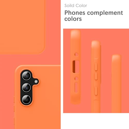 Image of YATWIN Silicone Back Case for Samsung Galaxy A35, Soft-Touch Phone Back Cover for Samsung Galaxy A35 - Orange