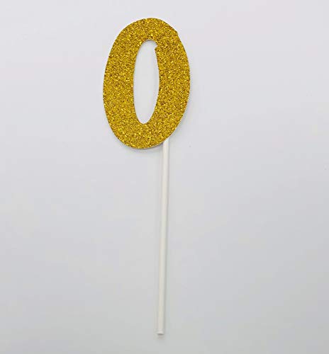AILEXI 1 Zählkuchen dekorieren CupKuchen Topper kursiv fett - Nummer 0 Gold Cover