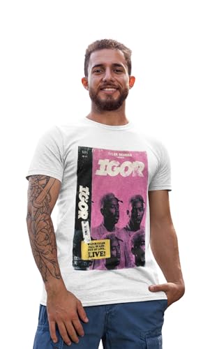 Overtone T-shirts Tyler Okonma Igor T-Shirt Poster Image of Creator Tour : Rap Hip Hop Music Unisex Tee in White