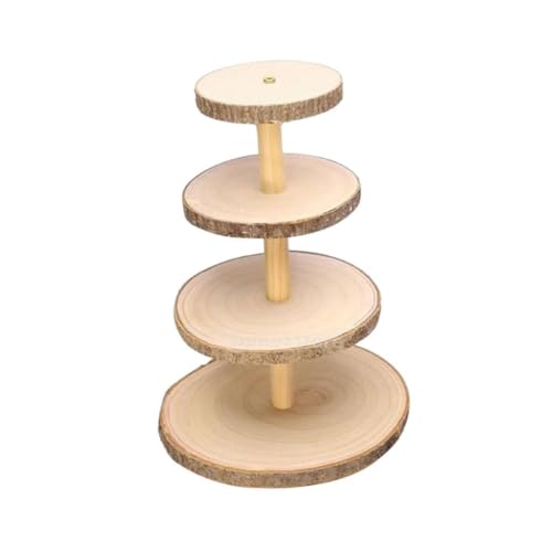 MagiDeal 4 Tiered Wood Cupcake Stand Rustic Wood Cake Stand Dessert Display Stand for Party Presenting Wedding Centerpiece