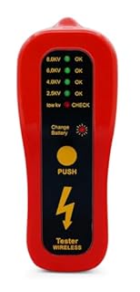 Göbel Testeur de clôture à LED - Testeur de clôture sans fil avec 4 niveaux de tension (2500-8000 V) - Pile 9 V incluse