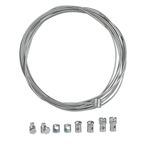 FortuneGlobe Kit câble accélérateur universel 2,5m Ø1,2mm avec nipple - Pour carburateur et poignée gaz des scooters et mobylettes 50cc (moteur AM6/GY6)