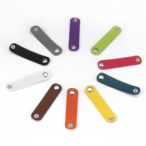 Luzen 16Pcs Colorful PU Leather Scarf Buckle - Simple Style Silk Ring Clip Holder for Women Girls, 83mm x 19mm, Random Color3